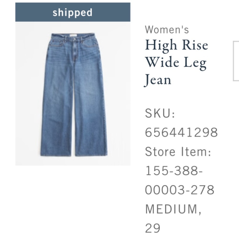 Sold out AF high rise wide leg jeans